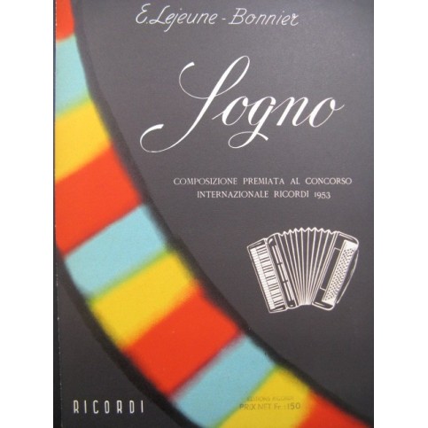 LEJEUNE-BONNIER Eliane Sogno Accordéon 1954