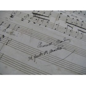 BARNOU Ernest L'Armée du Rhin Manuscrit Chant Piano