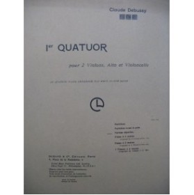 DEBUSSY Claude Quatuor No 1 Violon Alto Violoncelle 1950