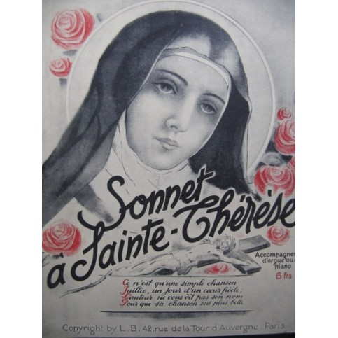 Sonnet à Sainte Thérèse Chant Piano ou Orgue 1935