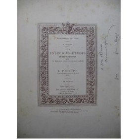 PHILIPP I. Dix Exercices Etudes Dédicace Piano 1910