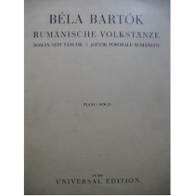 BARTOK Béla Rumänische Volkstänze Piano 6 Pièces