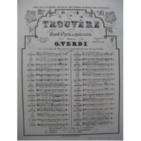 VERDI Giuseppe Le Trouvère No 13 Chant Piano ca1860