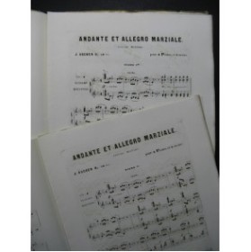 ASCHER Joseph Andante et Allegro Marziale 2 Pianos 8 mains 1856