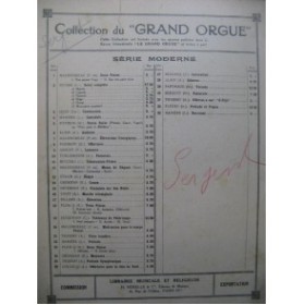 SERGENT Maurice Pastorale Dédicace Orgue 1931