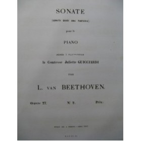 BEETHOVEN Sonate op 27 No 2 Piano 1863