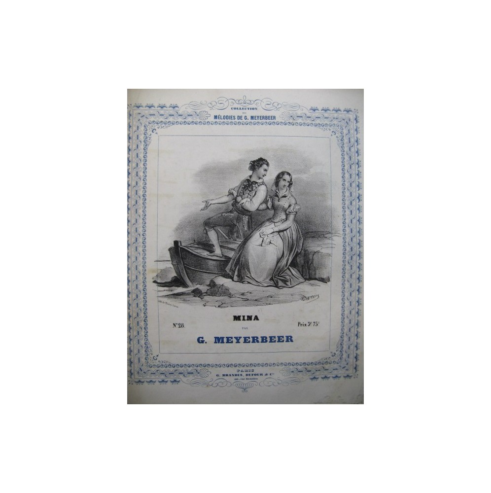 MEYERBEER G. Mina Barcarolle Piano ca1840