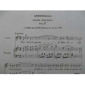 Antoniella Chanson Napolitaine Chant Piano XIXe