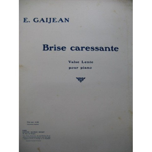 GAIJEAN E. Brise Caressante Piano