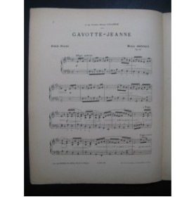 JONNET Henry Gavotte Jeanne Dédicace Piano XIXe siècle