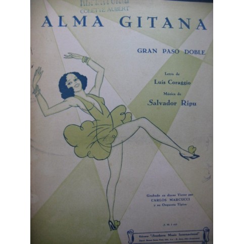 RIPU Salvador et CORAGGIO Luis Alma Gitana Piano 1932