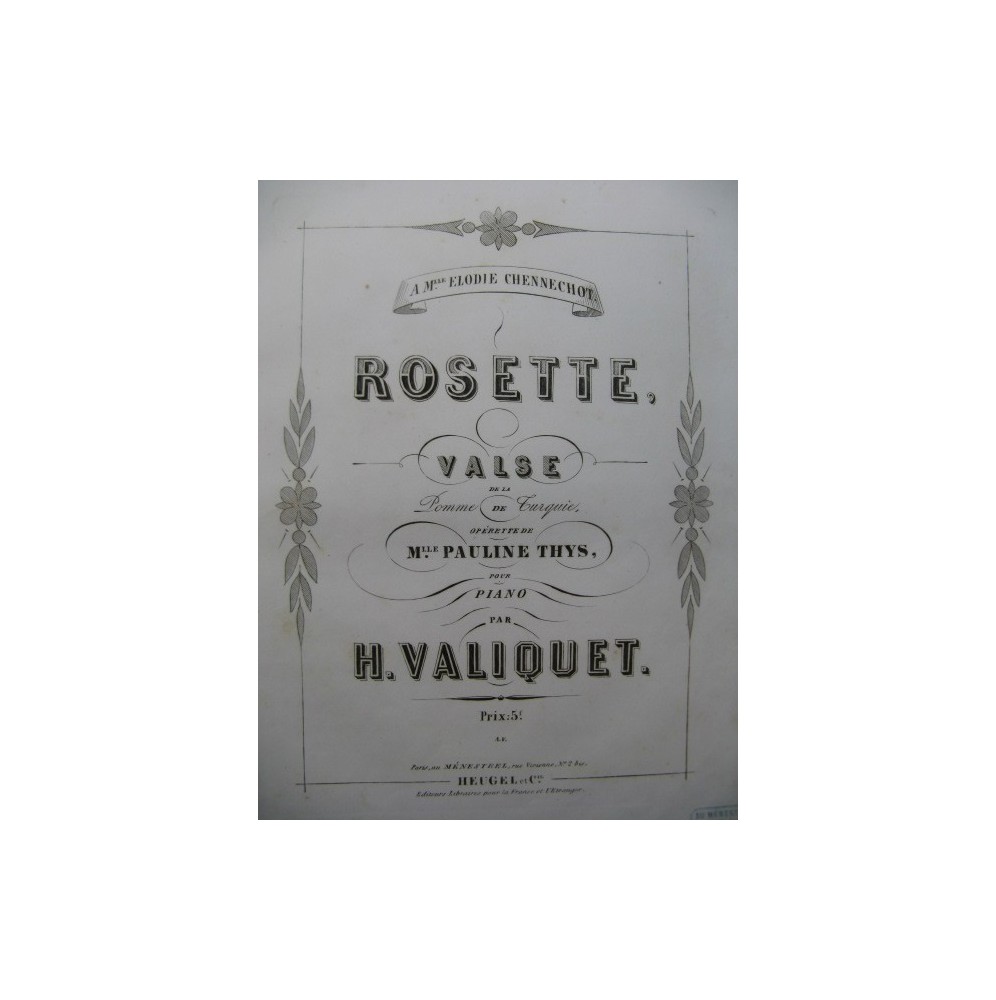 VALIQUET H. Rosette Piano ca1860