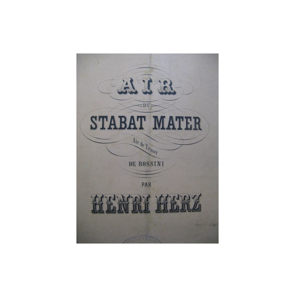 HERZ Henri Air du Stabat Mater Piano XIXe siècle