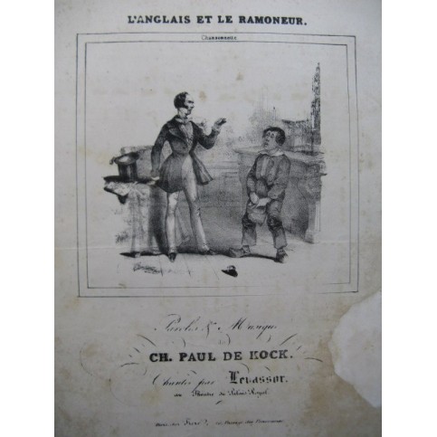 PAUL DE KOCK Ch. L'Anglais et le Ramoneur Piano Chant ca1840