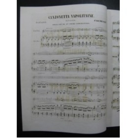 REMUSAT Jean & LOUIS N. Canzonetta Napolitaine Flûte Piano ca1860