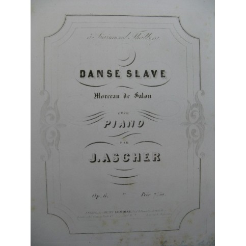 ASCHER Joseph Danse Slave Piano 1850