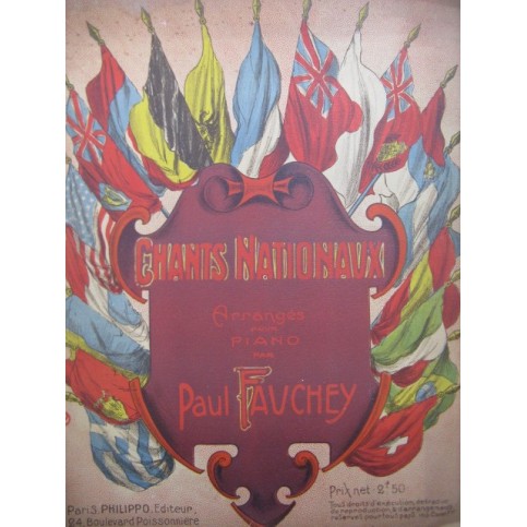 FAUCHEY Paul Album Chants Nationaux Piano