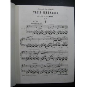 SCHULHOFT Jules Trois Sérénades Piano 1869
