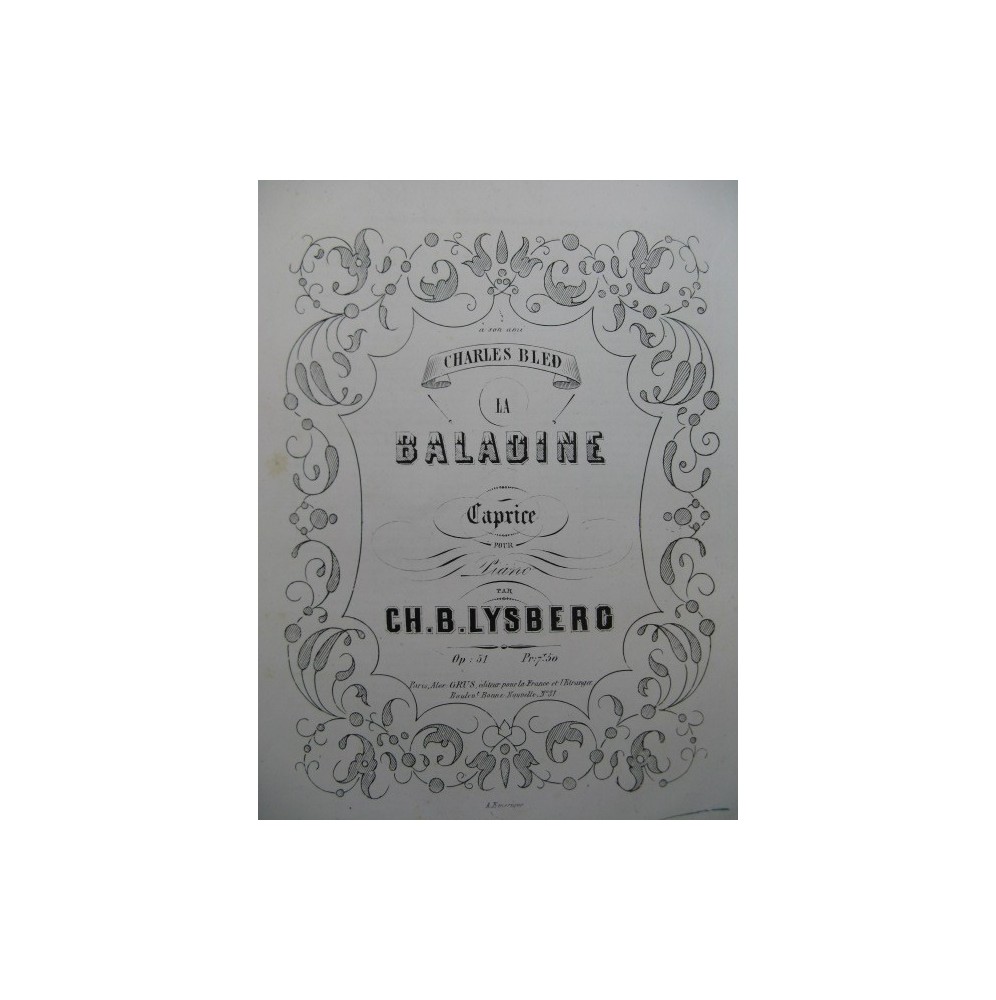 LYSBERG Ch. B. La Baladine Piano ca1860