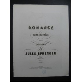 SPRENGER Jules Romance sans Paroles Piano 1852