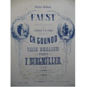BURGMÜLLER Fred. Faust Piano XIXe siècle