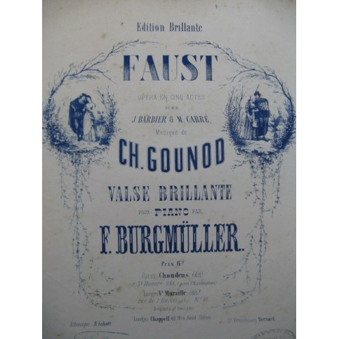 BURGMÜLLER Fred. Faust Piano XIXe siècle