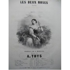 THYS A. Les Deux Roses Chant Piano 1847