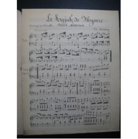 LECOCQ Charles Le Rajah de Mysore Manuscrit Piano 1914