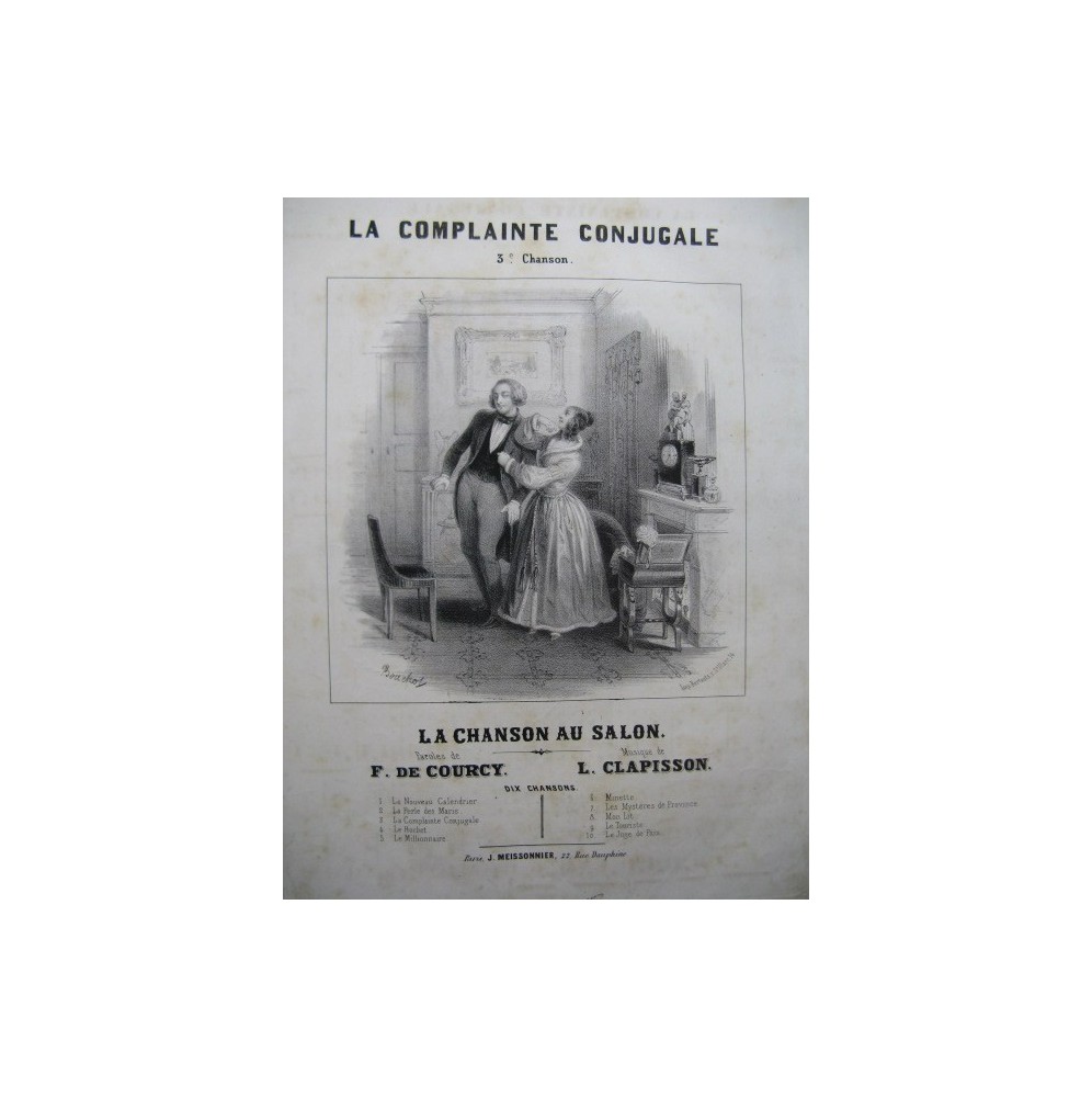 CLAPISSON Louis La Complainte Conjugale Chant Piano ca1835