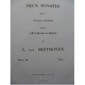 BEETHOVEN Sonate op 14 No 1 Piano 1863