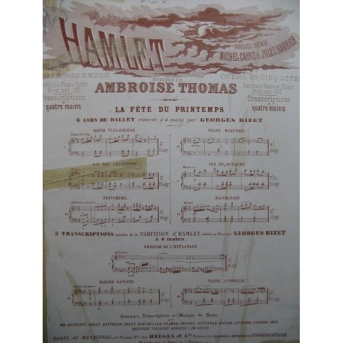 THOMAS Ambroise Hamlet La Fête du Printemps No 1 Piano 4 mains ca1880