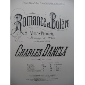 DANCLA Charles Romance et Boléro Violon Piano ca1890
