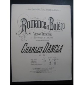 DANCLA Charles Romance et Boléro Violon Piano ca1890