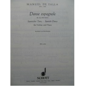 DE FALLA Manuel Danse Espagnole Violon Piano