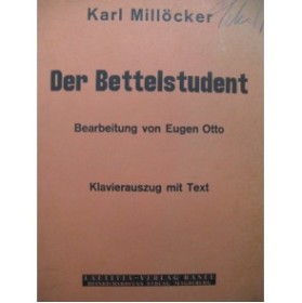 MILLÖCKER Karl Der Bettelstudent Opéra Chant Piano 1935