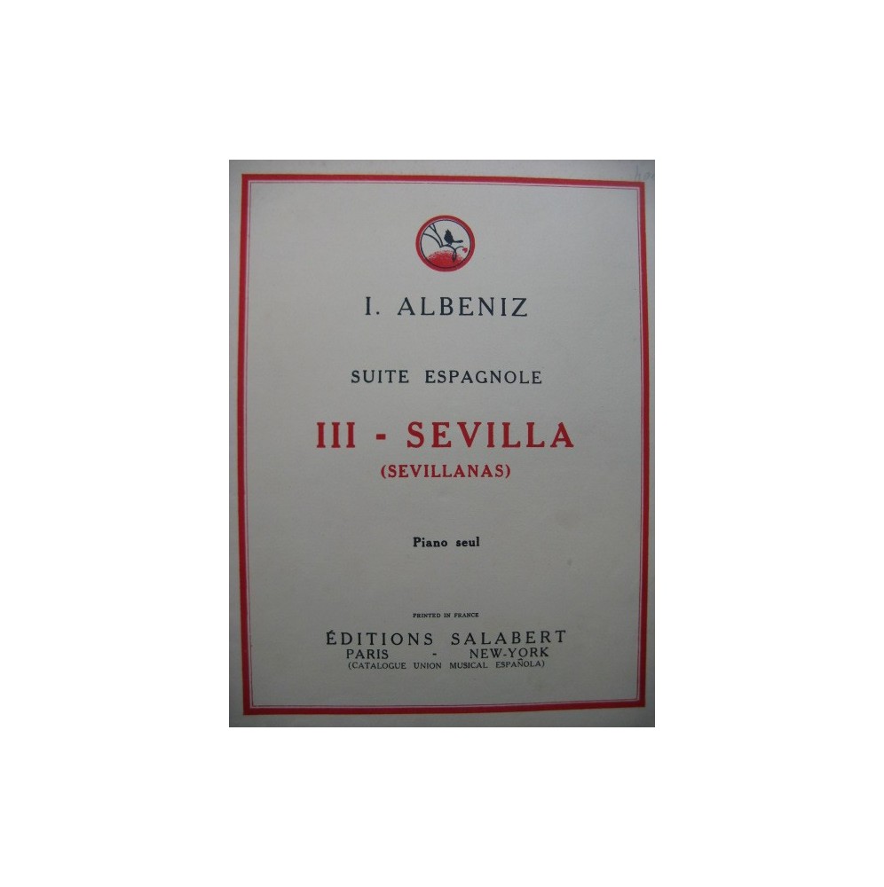 ALBENIZ Isaac Suite Espagnole No 3 Sevilla Piano