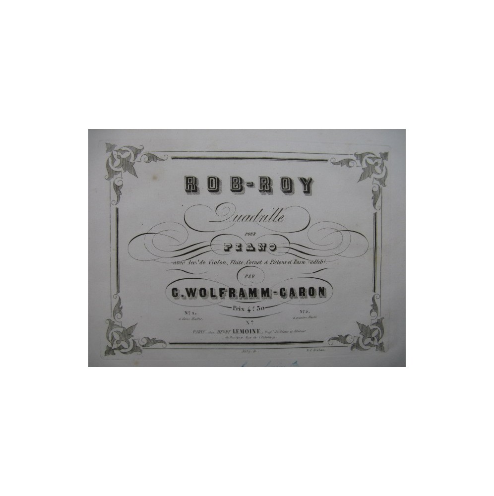 WOLFRAMM CARON G. Rob-Roy Piano XIXe siècle