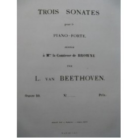 BEETHOVEN Sonate op 10 No 2 Piano 1863