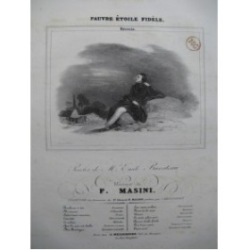MASINI F. Pauvre Étoile Fidèle Chant Piano 1830