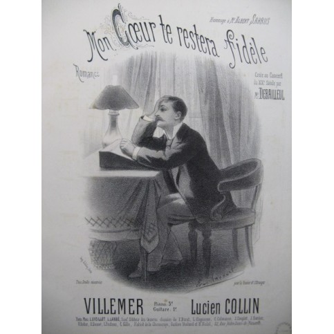 COLLIN Lucien Mon Coeur te restera Fidéle Chant Piano XIXe