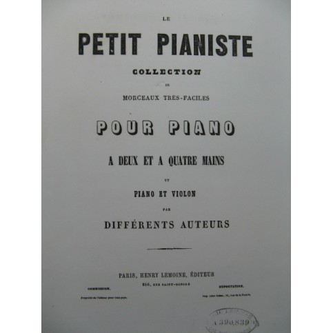 GOLDNER W. Andante Villanelle et Rondo Violon Piano XIXe