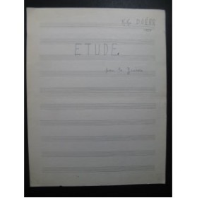 DOËRR Charles-Kiko Etude Manuscrit Guitare 1955