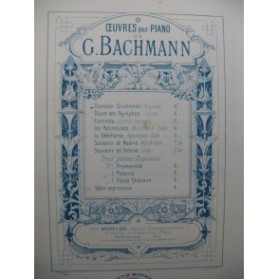 BACHMANN Georges Chanson Sicilienne Piano XIXe siècle