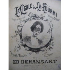 DERANSART Ed. La Cigale et la Fourmi Piano XIXe siècle