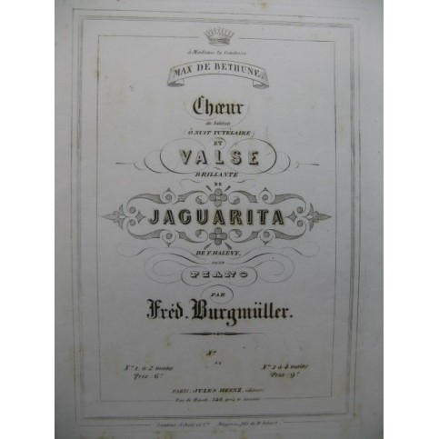 BURGMÜLLER Fredéric Jaguarita Piano XIXe siècle