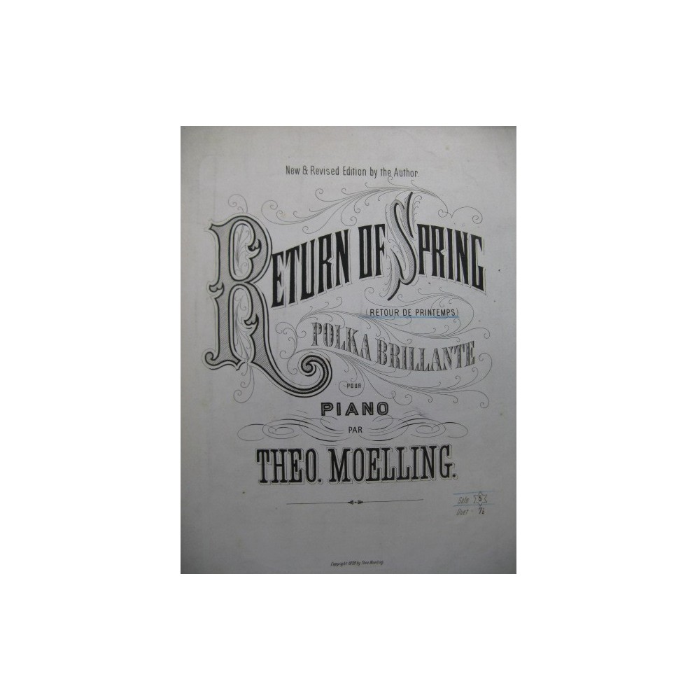 MOELLING Théo. Return of Spring Piano 1878