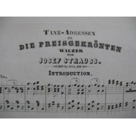 STRAUSS Josef Tanz Adressen Die Preisgekronten Piano XIXe siècle