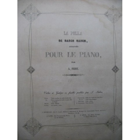 FESSY Alexandre La Polka de Baden Baden Piano XIXe siècle