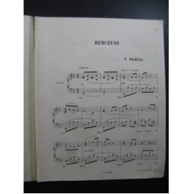 PASCAL F. Berceuse Piano XIXe siècle
