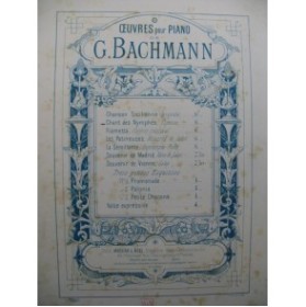 BACHMANN Georges Chant des Nymphes Piano XIXe siècle